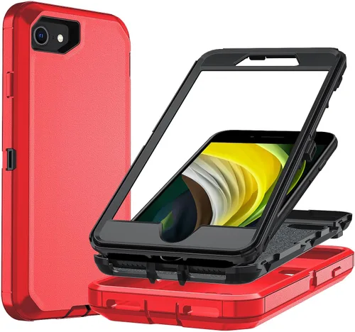 Miniatura 21 de Funda para iPhone X/i Phone Xs, 3 capas duradera funda de teléfono resistente protección para teléfono, a prueba de golpes a prueba de caídas a Negro