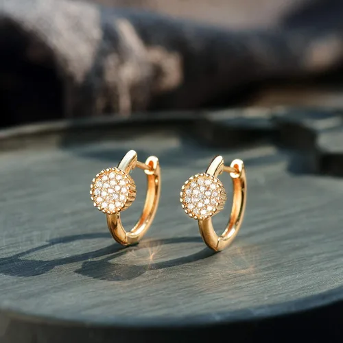 Miniatura 6 de Aretes de aro Huggie chapados en oro de 14 quilates, delicados y gruesos, con incrustaciones de zriconia cúbica, para dormir, pequeño, delicado