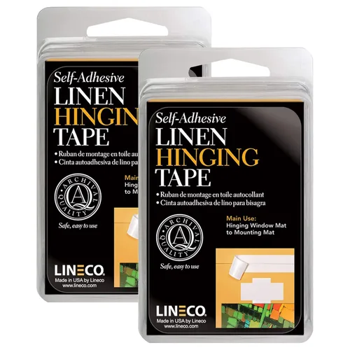 Miniatura 8 de Lineco Cinta autoadhesiva para bisagras de lino, para fijar alfombrillas al tablero, obras de arte pesadas, no amarillea, fuerte y adhesivo acrílico