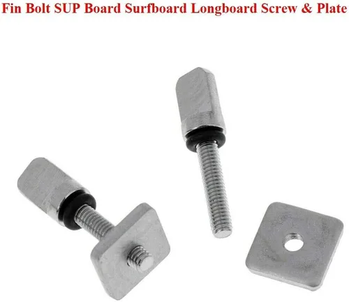 Miniatura 3 de 8 juegos de pernos de aleta de acero inoxidable SUP Junta Tabla de surf Longboard Tornillo y placa