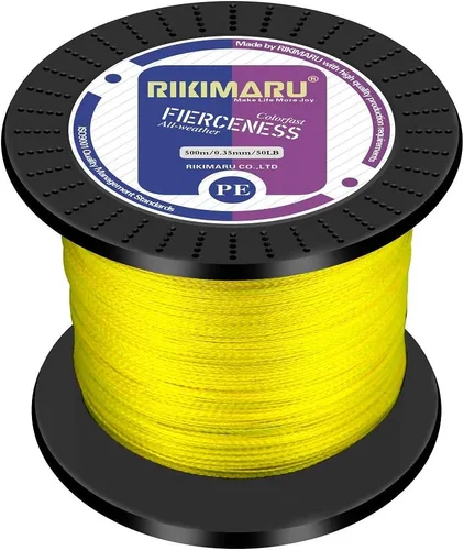 Miniatura 13 de Rikimaru - Sedal de pesca trenzado, resistente a la abrasión, Superline con cero elasticidad y baja memoria. Diámetro extrafino 327-1094 yardas