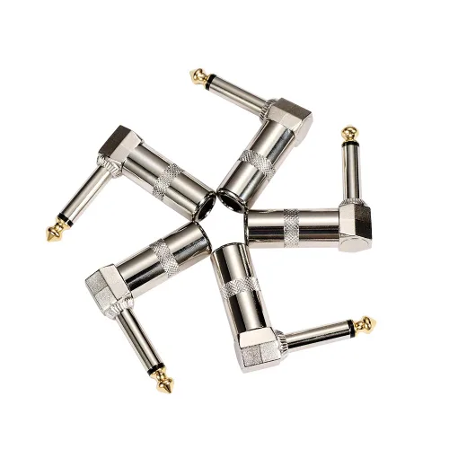 Miniatura 6 de Enchufe de ángulo recto de 90 grados de audio de 1/4 pulgadas, conector de soldadura TS mono macho resistente de 0.250 in para cables de altavoz