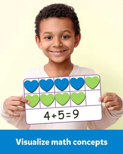Miniatura 3 de Coogam Juego de diez marcos magnéticos, juegos de manipulación matemática para niños con 6 diez marcos 60 contadores magnéticos de matemáticas