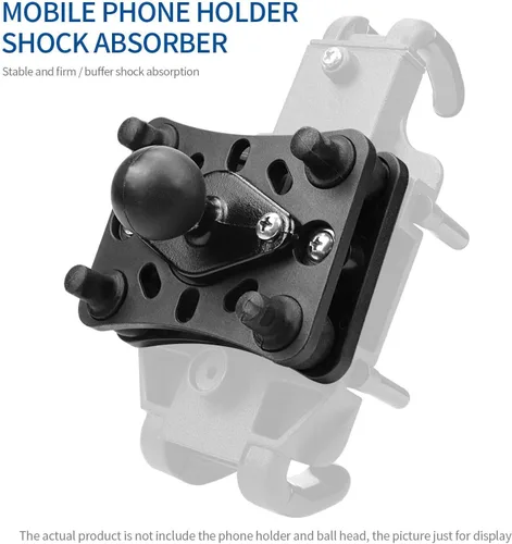 Miniatura 2 de Qiilu Soporte de teléfono para motocicleta con amortiguación de vibraciones, soporte para teléfono móvil de motocicleta, soporte para teléfono móvil