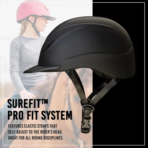 Miniatura 4 de Troxel Intrepid - Casco de equitación para caballos de silla, diseño ajustable de bajo perfil, equipo de seguridad para equitación Negro