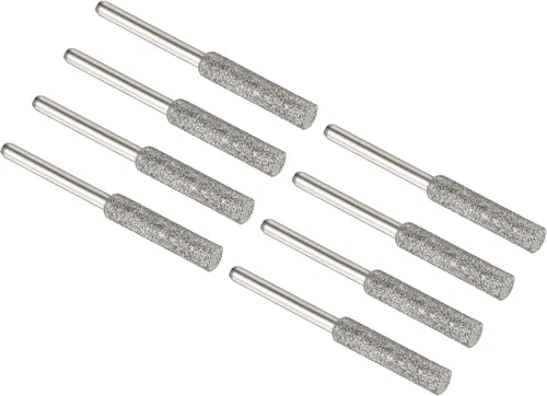 Miniatura 10 de PATIKIL Afilador de motosierra de diamante de 5/32 pulgadas, paquete de 16 herramientas de afilado para pulir piedra, color plateado
