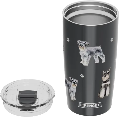 Miniatura 2 de SERENGETI Schnauzer - Vaso aislado al vacío de acero inoxidable de 20 onzas con tapa a prueba de derrames, impresión 3D, taza de viaje aislada