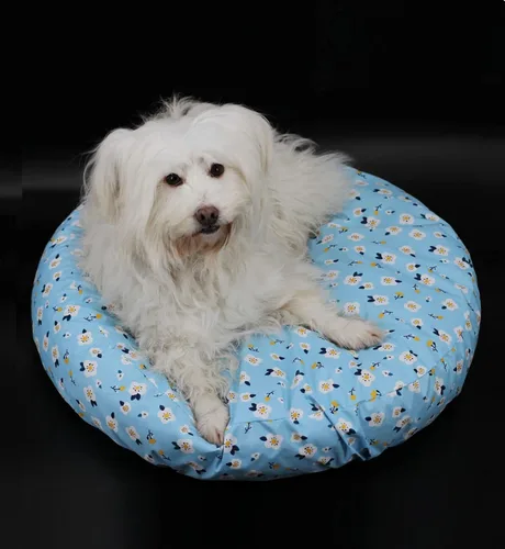 Miniatura 3 de Funda ajustada para cama circular para perros, reemplazo impermeable y lavable, funda de almohada de plástico para cama de dona de pelo sintético
