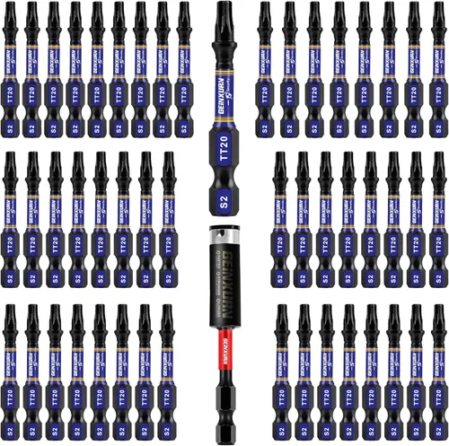 Miniatura 21 de Geinxurn Juego de brocas de destornillador magnético de impacto de seguridad T15 de 2 pulgadas, juego de brocas de potencia de cabeza Torx #15 de 51