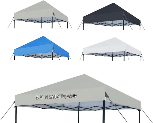 Miniatura 12 de Joramoy Toldo de repuesto de 8 x 8 pulgadas, cubierta impermeable para tienda de campaña desplegable con cuerdas resistentes al viento para marco