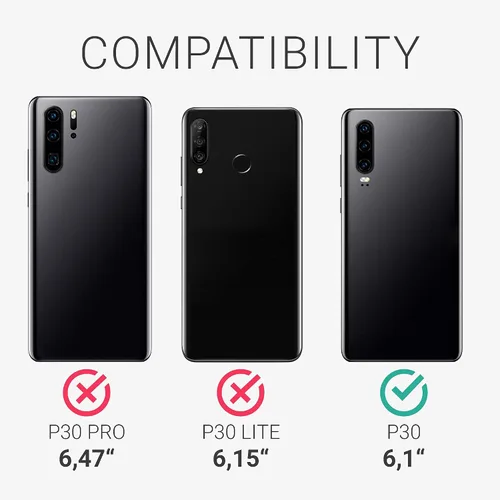 Miniatura 6 de kwmobile Funda compatible con Huawei P30 - Funda de silicona TPU con acabado suave - Negro