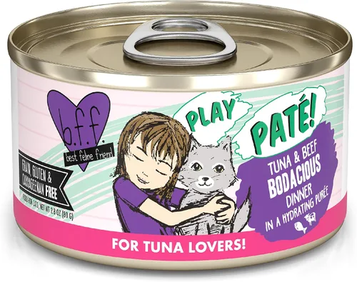 Miniatura 25 de B.F.F. PLAY - Best Feline Friend Paté Lovers, Aw Yeah!, Atún & Chicken Check Please! con atún y pollo, lata de 2.8 onzas (paquete de 12)
