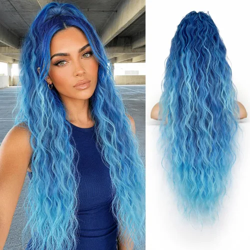 Miniatura 20 de ORSUNCER Extensión de cola de caballo de 18" con pinza rizada, cola de caballo esponjosa, extensiones de pelo sintético de aspecto natural para mujer