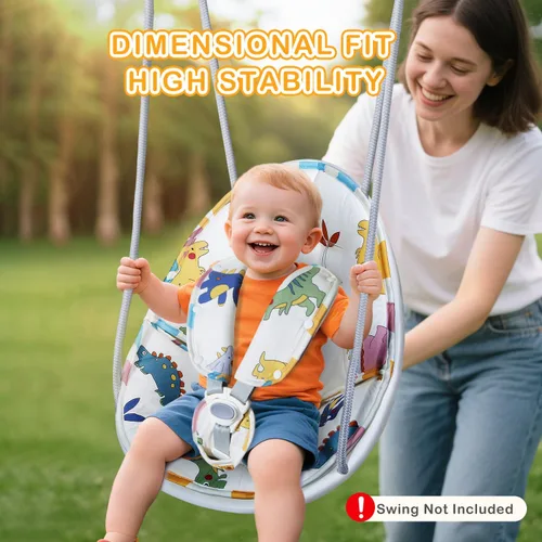 Miniatura 4 de FEISIKE - Cojín de columpio para bebé, para exteriores, compatible con columpio de coco para niños pequeños de 6 a 36 meses, desmontable y lavable