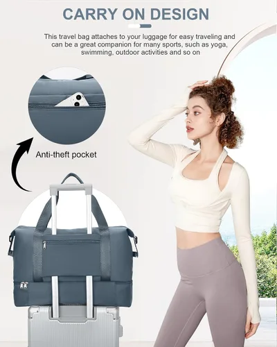 Miniatura 5 de Bolsa de viaje para mujer, bolsa deportiva para gimnasio, E2-JewelBlue