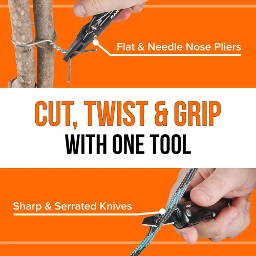 Miniatura 6 de RAK Pro Tools - Alicates multiherramienta – Regalos únicos geniales para papás que lo tienen todo – Multiherramienta compacta de supervivencia DIY