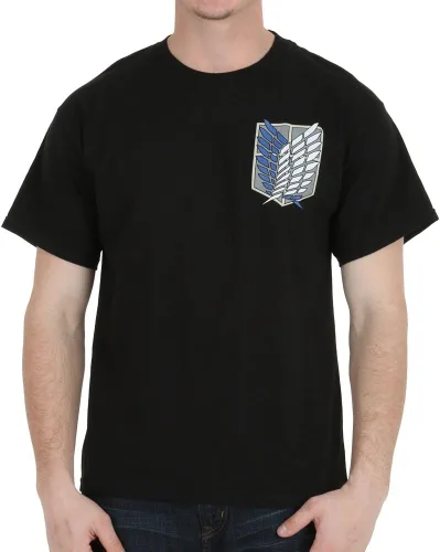 Miniatura 2 de Ripple Junction Attack on Titan Men's Short Sleeve T-Shirt Front & Back Graphic Survey Corps Emblem Officially Licensed