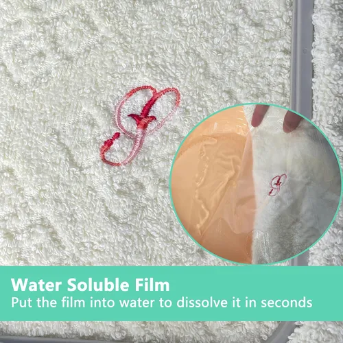 Miniatura 4 de Craftido Película de revestimiento estabilizador de bordado soluble en agua transparente de 10 pulgadas x 25 yardas/rollo compatible con la mayoría