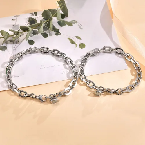 Miniatura 8 de TempBeau Pulsera para Pareja - Pulsera de Identificación Personalizada con Grabado Personalizado, Pulsera de Cuerda Trenzada para Él y Ella
