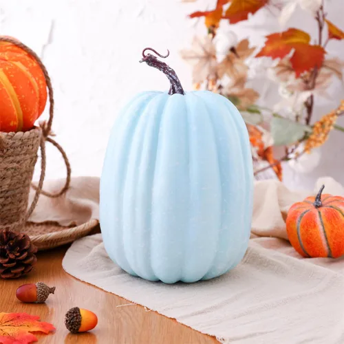 Miniatura 6 de woshilaocai Calabaza artificial de espuma de 8 pulgadas, decoración de otoño, calabazas artificiales para cosecha, temporada de otoño, mesa festiva
