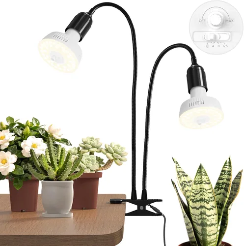 Barrina Orbgrow OG11A2 - Luces de cultivo con clip para plantas de interior, atenuación y sincronización continuas integradas, 4000 K 22 W (2 x 11