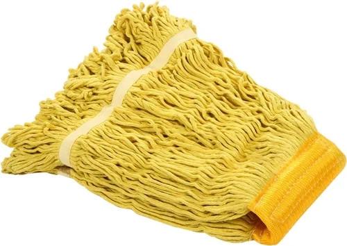 Miniatura 10 de Cabezal de trapeador industrial húmedo de alta resistencia, cabezal de trapeador amarillo de 21 onzas, de repuesto, de algodón, lavables