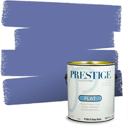 Miniatura 137 de Prestige Paints. - Base y pintura para exteriores en un solo galón, 1 galón. plano, comparable con Sherwin Williams Topsail. SW6799-PCM