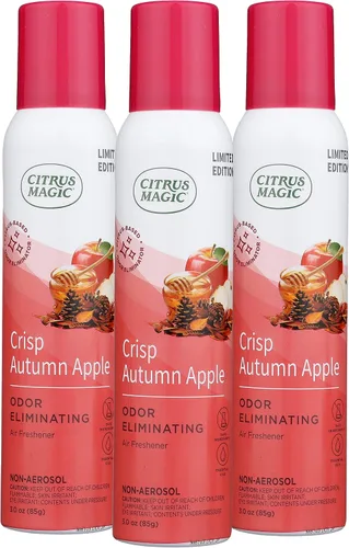 Miniatura 10 de Citrus Magic Edición Limitada Eliminador de olor natural – Aerosol ambientador, sidra de especias de naranja, 3 onzas, paquete de 3