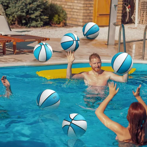 Miniatura 4 de Honoson Paquete de 6 unidades de baloncesto para piscina acuática, de goma, impermeables, para fiestas de verano en el lago