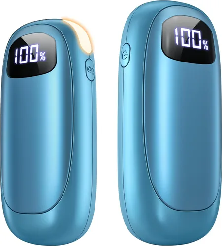 Miniatura 15 de Calentadores de manos recargables, paquete de 2, calefacción eléctrica de doble cara con pantalla LED y linterna, máximo 127 ℉, calentador
