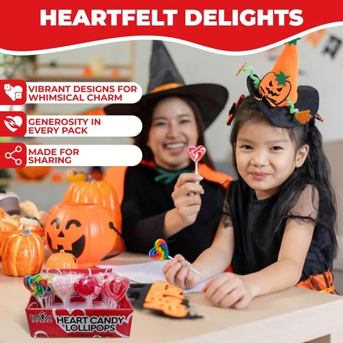 Miniatura 7 de Fusion Select 24 paletas en forma de corazón – Lollipop dulce corazón para rellenos de bolsas de fiesta, rellenos de piñata – Ideal para el día