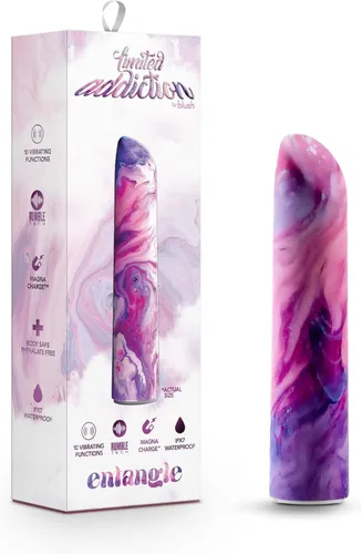 Miniatura 12 de Vibrador de arco iris Blush de 4 pulgadas de adicción limitada Psyche Power, 10 RumboTech potentes vibraciones ruborosas, sensación suave satinada