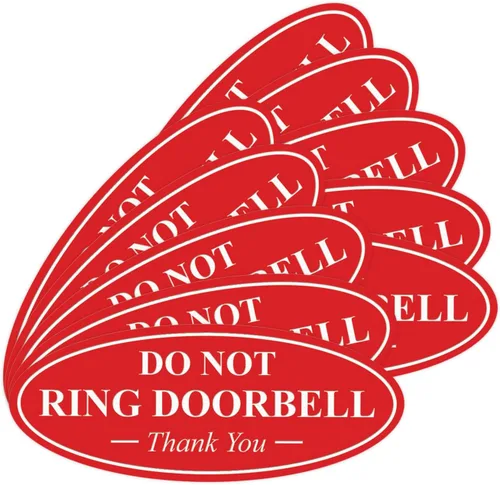 Miniatura 34 de All Quality Cartel de agradecimiento ovalado con texto en inglés «Do not Ring DOORBELL», color negro, pequeño, 1 paquete