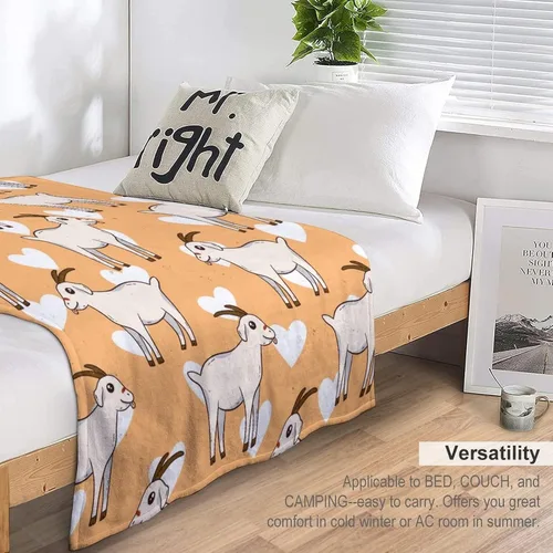 Miniatura 6 de Manta de cabra suave, mullida y cálida, manta pequeña de 30 x 40 pulgadas para sofá, oficina, manta estética amarilla, regalos para niñas y niños