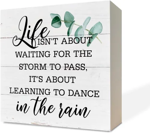 Letreros de madera inspiradores, caja de madera, decoración de escritorio, letrero positivo para decoración del hogar, regalo de motivo, Life isn't