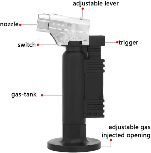 Miniatura 3 de Antorcha de butano para soldadura de soldadura Kit de antorcha ajustable llama 2500°F para electrónica de metal, joyería, reparación dental