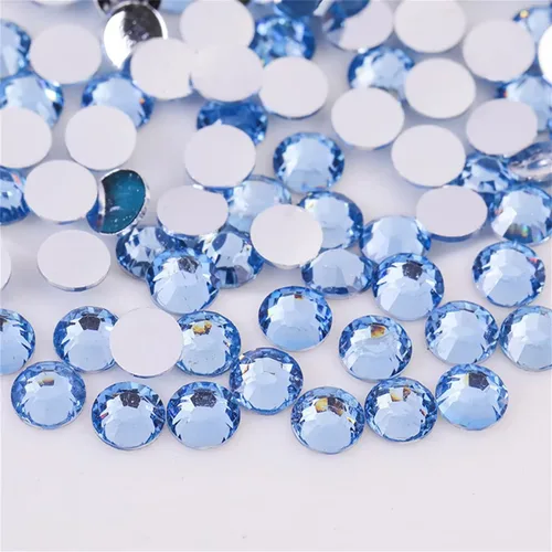 Miniatura 20 de 3000 unidades de diamantes de imitación termoadhesivos SS6 de 2mm con parte posterior plana, gemas de cristal de vidrio transparente redondas