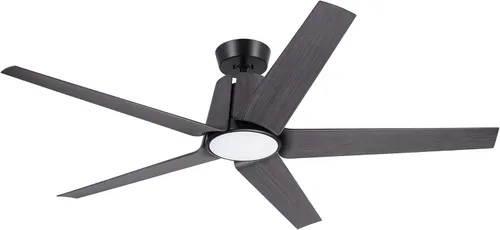 Kathy Ireland Home Floret Eco - Ventilador de techo para interiores y exteriores con luz LED, accesorio moderno de 60 pulgadas con motor de CC, 5