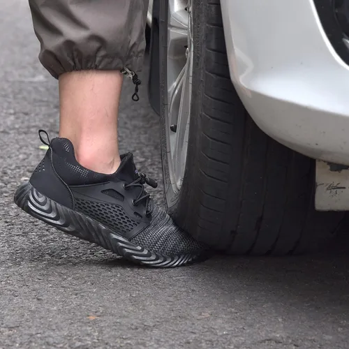 Miniatura 58 de SUADEX Zapatos deportivos con punta de acero para hombres y mujeres, indestructibles, ligeros, cómodos, antideslizantes, puntera compuesta