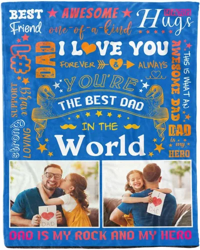 Miniatura 29 de D-Story Mantas personalizadas con imágenes para un papá, para el Día del Padre, mantas con imágenes personalizadas, regalos para el Día del Padre