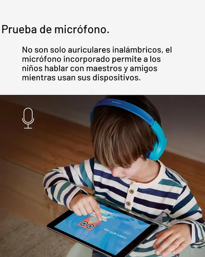 Miniatura 5 de Belkin SoundForm Mini - Auriculares inalámbricos Bluetooth para niños, batería de 30 horas, límite de volumen seguro de 85 dB, micrófono integrado