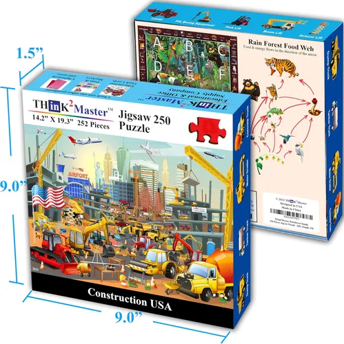 Miniatura 5 de Think2Master Rompecabezas de 250 piezas de construcción en la ciudad de Nueva York, EE. UU. Gran rompecabezas para adultos y personas mayores. Más