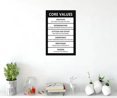 Miniatura 3 de Arte Motivacional para Pared Core Values Póster Inspiracional Impresiones Inspiradoras en Lienzo Obras de Arte para Oficina Sala de Estar Decoración