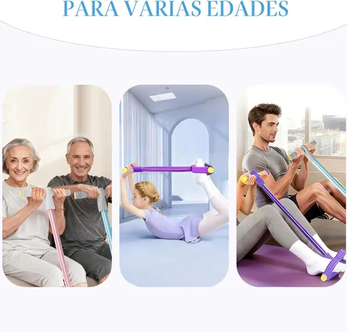 Miniatura 8 de Pedal Resistance Bands with Handles, Durable 6-Tubes Multifunction Pedal Resistance Band, Natural Rubber Foot Pedal Resistance Bands, Fitness