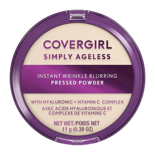 Covergirl Simply Ageless - Polvo prensado difuminador instantáneo antiarrugas, translúcido, 0.39 onzas.
