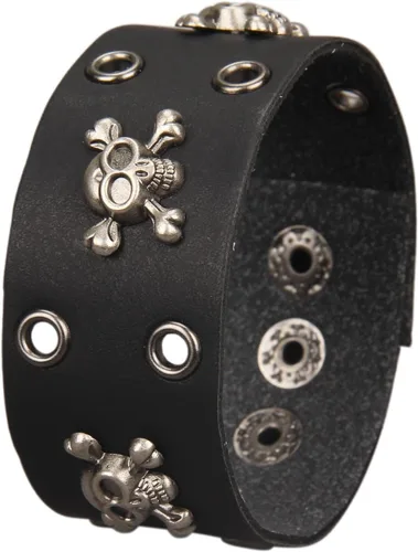 Miniatura 21 de Jeilwiy Pulseras de cuero punk para hombres, pulseras hechas a mano, brazalete ancho, joyería trenzada, color negro y marrón, ajustable, regalos