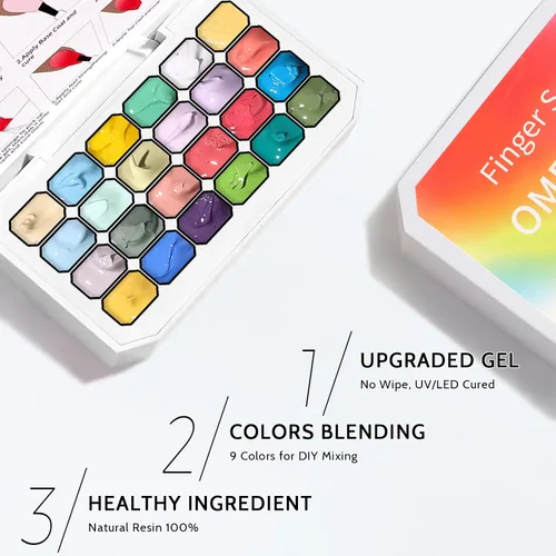 Miniatura 5 de Sponges Pat - Paleta de esmaltes de uñas de gel, 24 colores mezclados degradados, pintura degradada, arte de uñas, no se limpia, curado UV/LED, 100