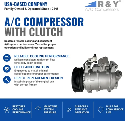 Miniatura 2 de RYC Compresor de aire acondicionado automotriz y embrague de A/C AIG303-01 (se adapta a Honda Accord 2.4L 2013, 2014, 2015, 2016, 2017)