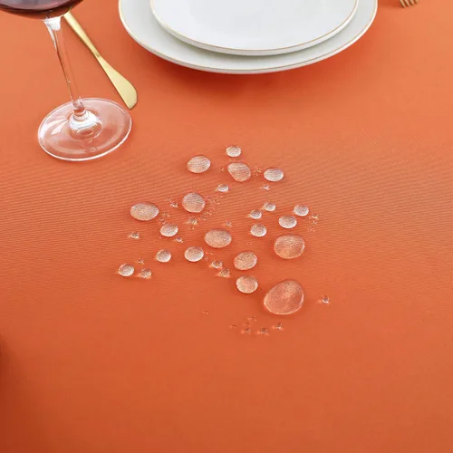 Miniatura 4 de FOLINS&HOME Mantel rectangular naranja en poliéster resistente y resistente al agua, sin arrugas, a prueba de derrames y lavables, 60 x 84 pulgadas