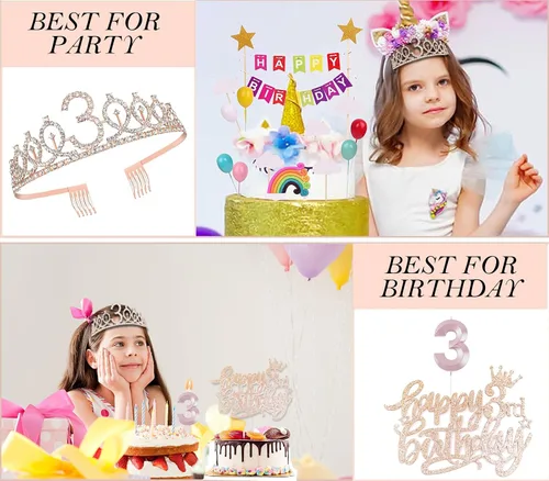 Miniatura 123 de Decoraciones de cumpleaños de 30 años para ella, banda y corona de cumpleaños de 30 años, adorno para pastel de cumpleaños y velas, tarjeta